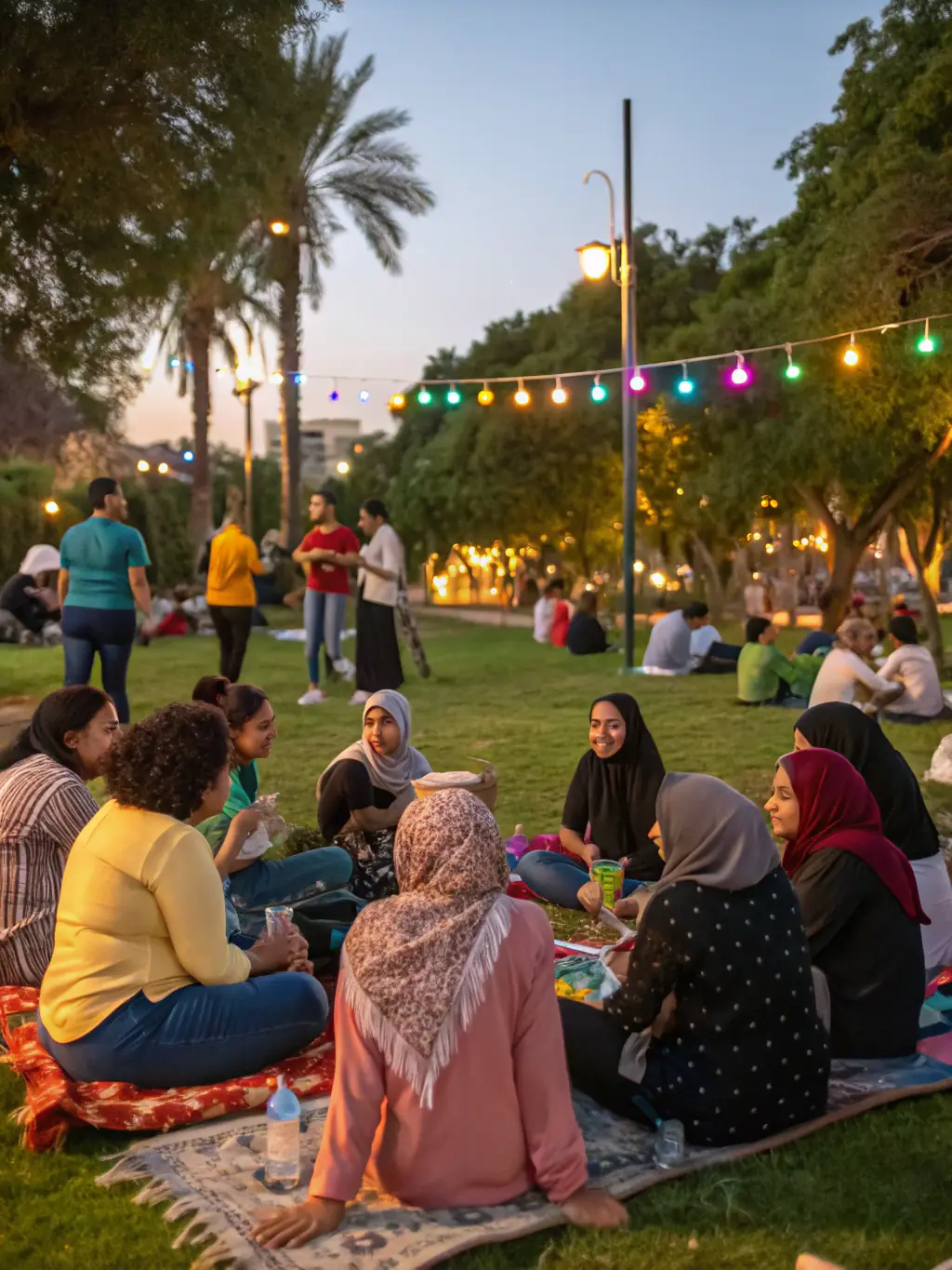 A group of people smiling and interacting at a community event, illustrating APEI 78's efforts in building a supportive community.