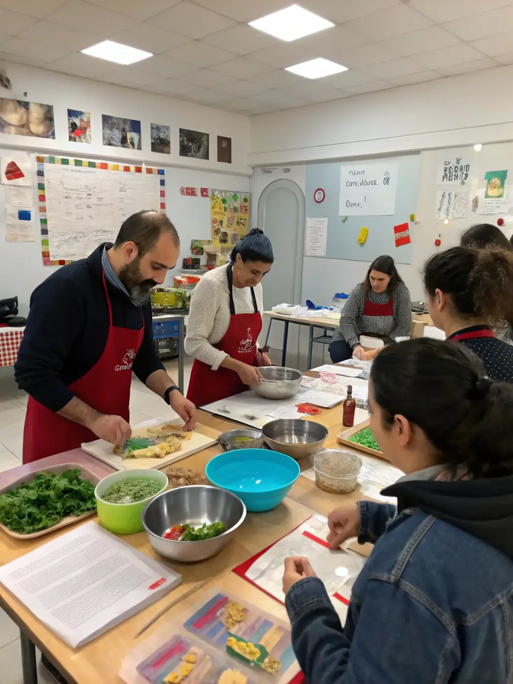 A picture showing APEI 78 members learning new skills in a workshop setting, such as cooking or gardening, enhancing their independence and self-sufficiency.